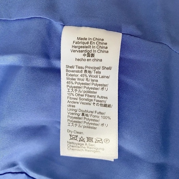 $298 J.Crew Factory Womens Button Neck Dusty Periwinkle Blue City Coat Sz 4 New - Picture 8 of 11